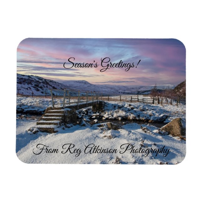 Scenic Winter Christmas Photograph Magnet (Horizontal)