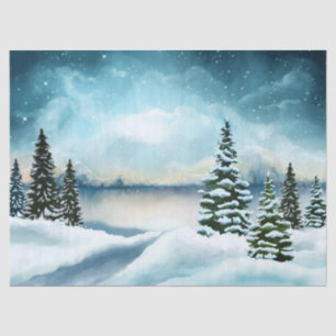scenic winter tissue paper