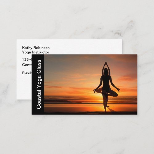 Scenic Yoga Classy Instructor Business Cards