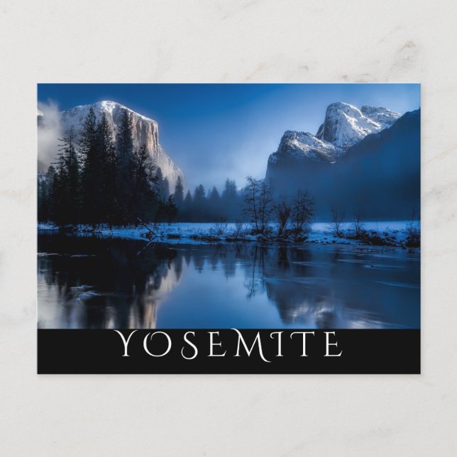 Scenic Yosemite in Winter  Postcard (Front)