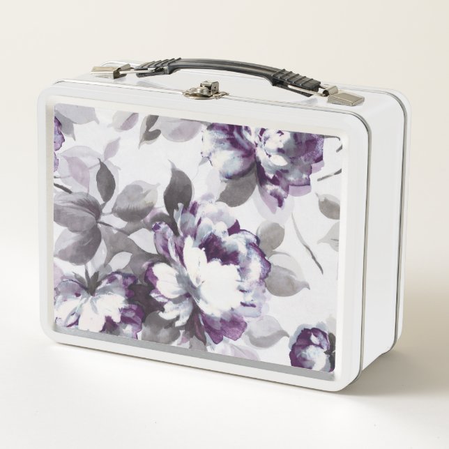 Scent of Plum Roses Metal Lunch Box (Front)
