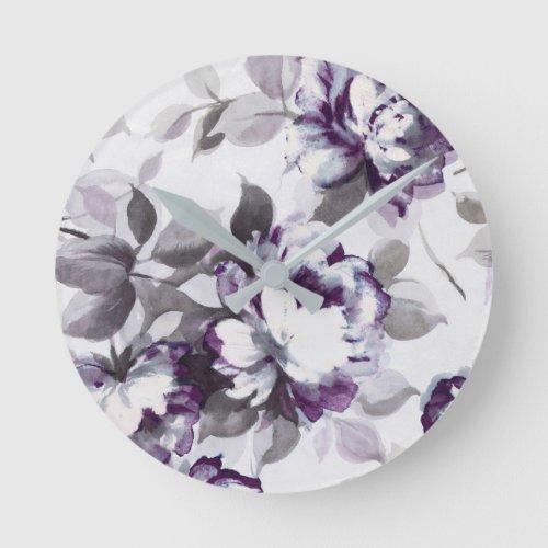 Scent of Plum Roses Round Clock