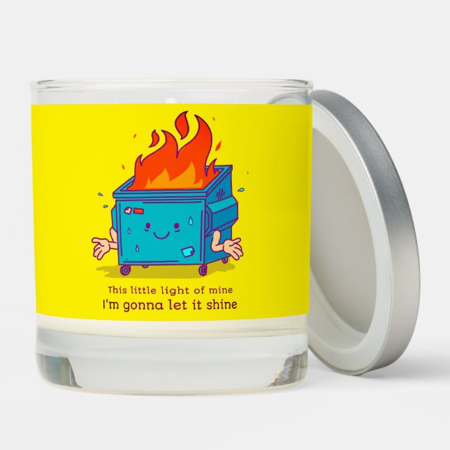 Scented Candle Dumpster Fire This Little Light (Lid)