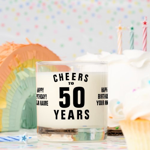 Scented candle gift for 50th Birthday party