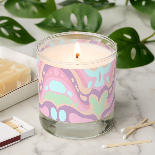 Scented Candle Happy Colorful Pastel (Lit)