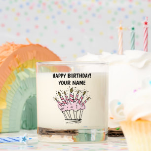 Scented candle with cute Birthday muffin design