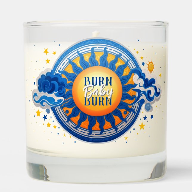 Scented Jar Candle- Customizable Celestial Sun Candle (Front)