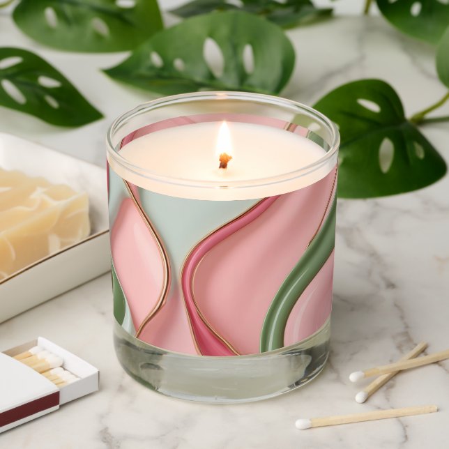 Scented jar candle in stylish abstract graphic (Lit)