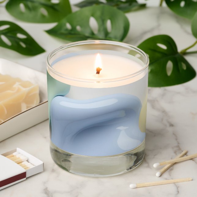 Scented jar candle in stylish abstract graphic (Lit)