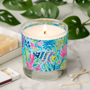 Scented jar candle in stylish graphic