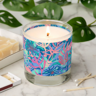 Scented jar candle in stylish graphic