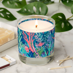Scented jar candle in stylish graphic