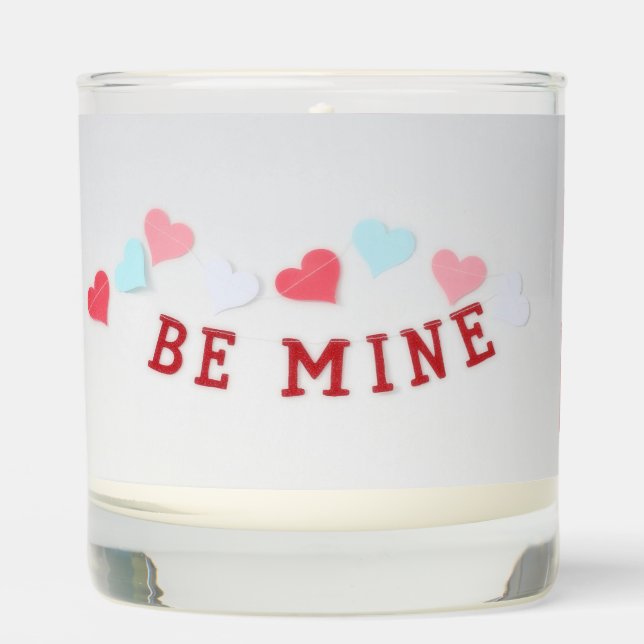 Scented Jar Candle With Beautiful Be Mine Design (Front)