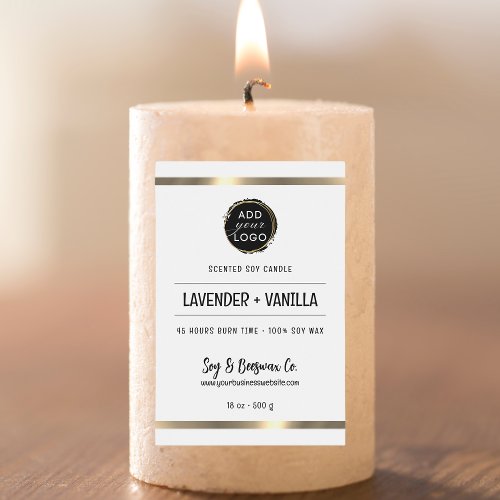 Scented Soy Beeswax Candle Business Gold Branding Food Label