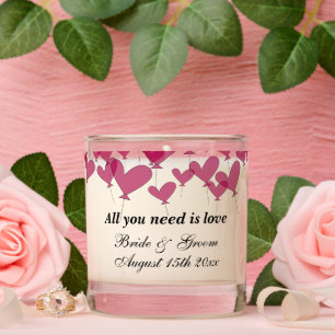 Scented wedding candle with pleasant fragrance