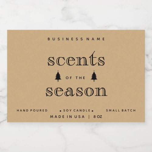 Scents of Season Christmas Candle Label Design
