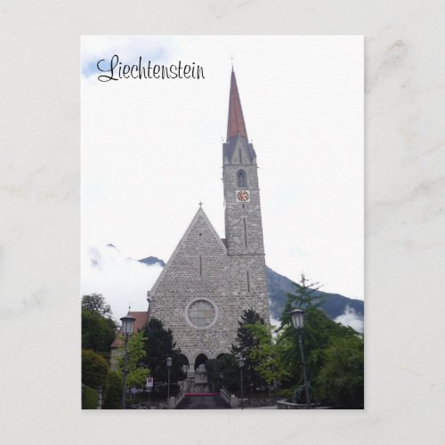 schaan church postcard