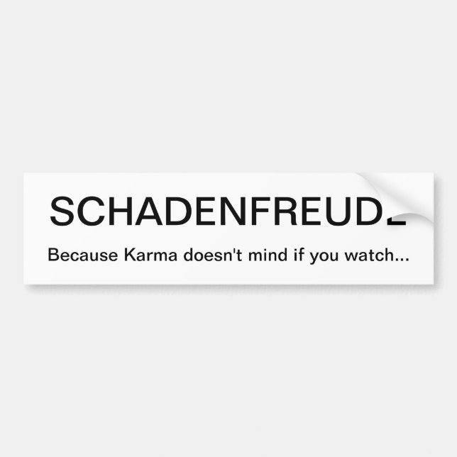 SCHADENFREUDE BUMPER STICKER (Front)