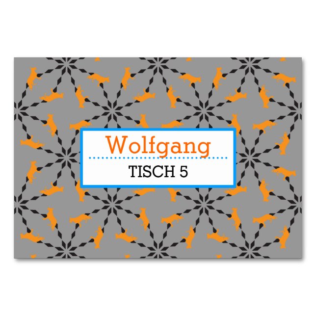 Schäferhund Tischkarten Table Number (Front)