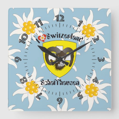 Schaffhausen _ Schweiz _ Suisse _ Svizzera Uhr Square Wall Clock