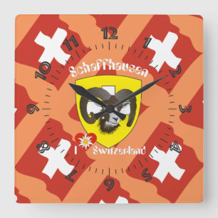 Schaffhausen - Schweiz - Suisse - Svizzera Uhr Square Wall Clock
