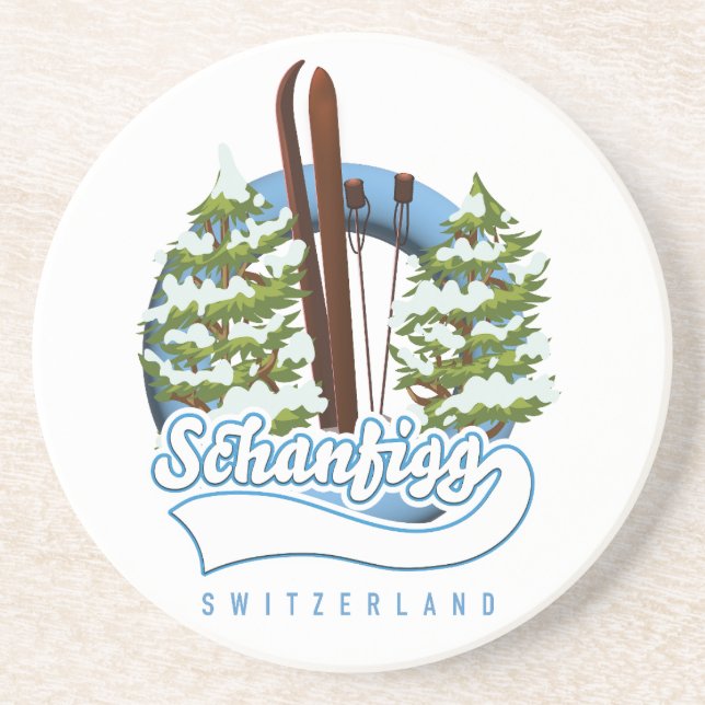 Schanfigg Switzerland ski poster Coaster (Front)
