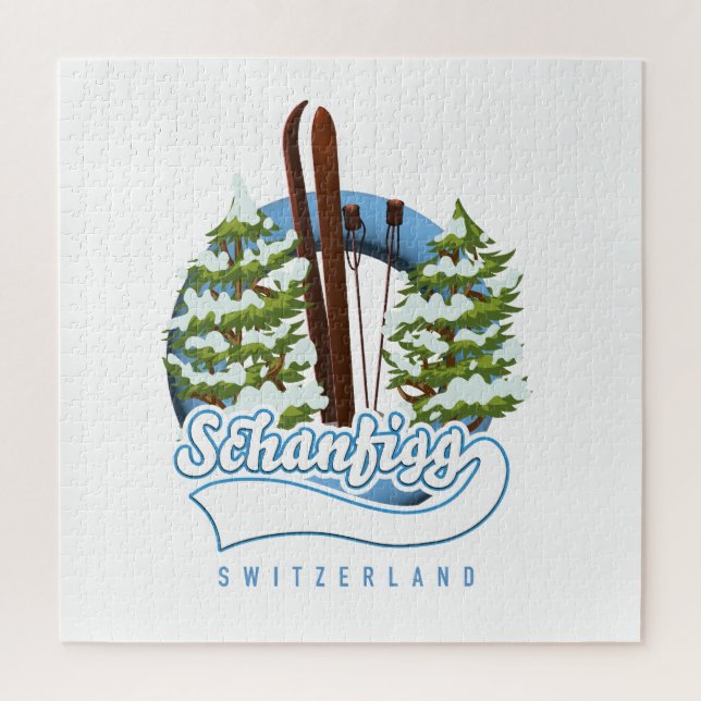 Schanfigg Switzerland ski poster Jigsaw Puzzle (Vertical)
