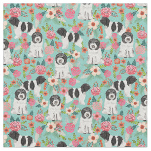 schapendoes vintage florals mint fabric