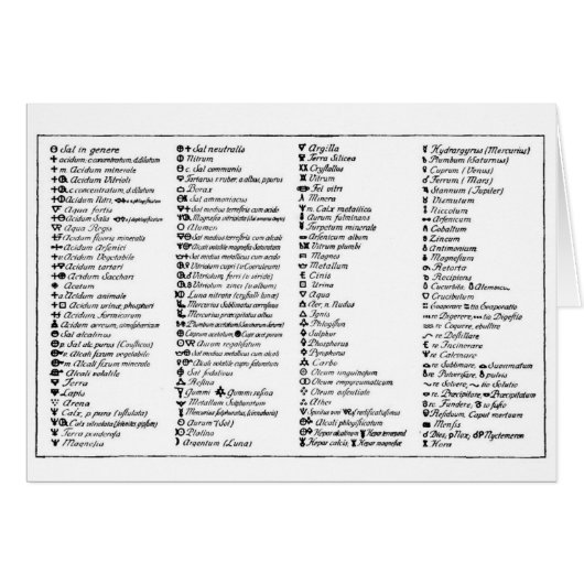 Scheele's Alchemical symbols Cards (Front Horizontal)