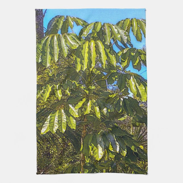 Schefflera Umbrellas Kitchen Towel 2 (Vertical)