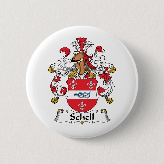 Schell Family Crest Pinback Button (Front)
