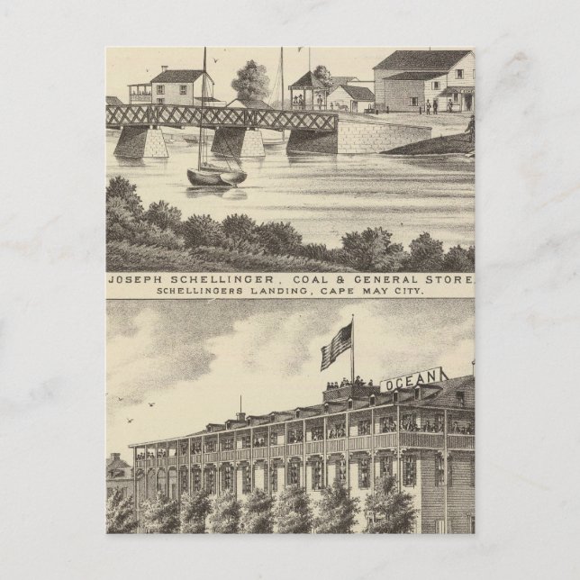 Schellinger Store and Ocean House Postcard (Front)