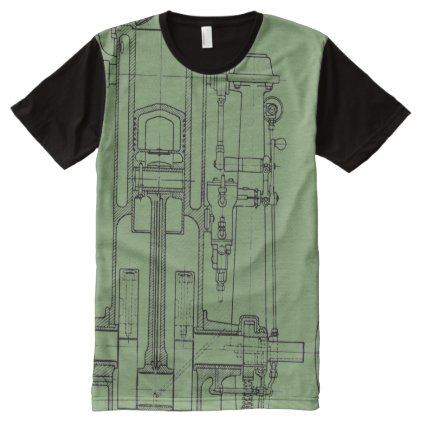 SCHEMATIC BLUEPRINT DRAWING MECHANICAL ENGINEERING All-Over-Print SHIRT