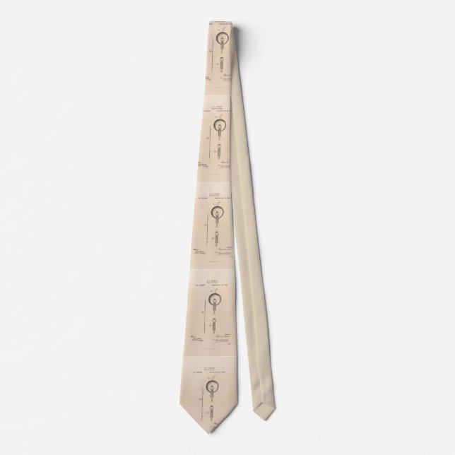 Schematic for Edison"s light bulb patent Tie (Front)