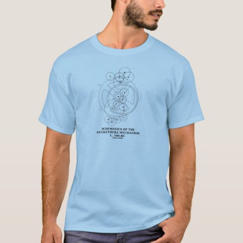Schematics Of The Antikythera Mechanism Diagram T_Shirt