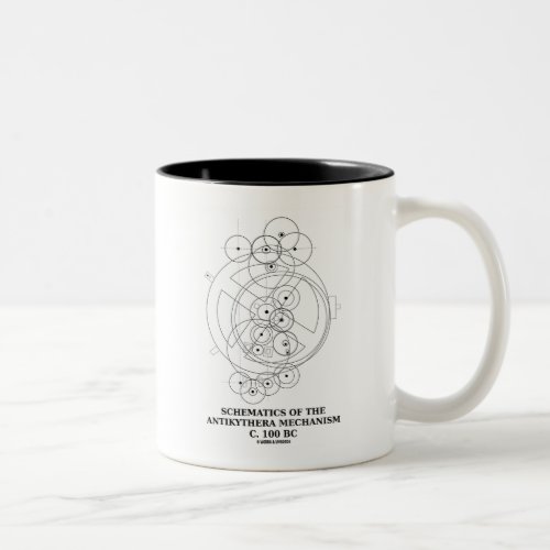 Schematics Of The Antikythera Mechanism Diagram Two_Tone Coffee Mug