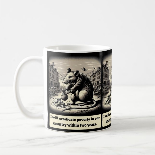 Scheming Tails: The Conniving Rat Politician  Coffee Mug (Left)