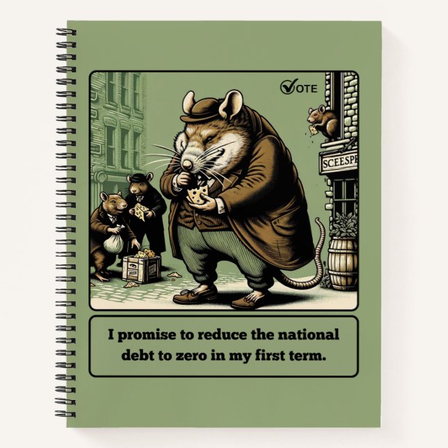 Scheming Tails: The Conniving Rat Politician  Notebook (Front)