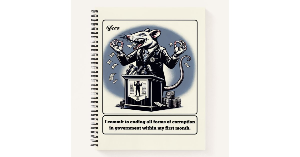 Scheming Tails: The Conniving Rat Politician Notebook Zazzle