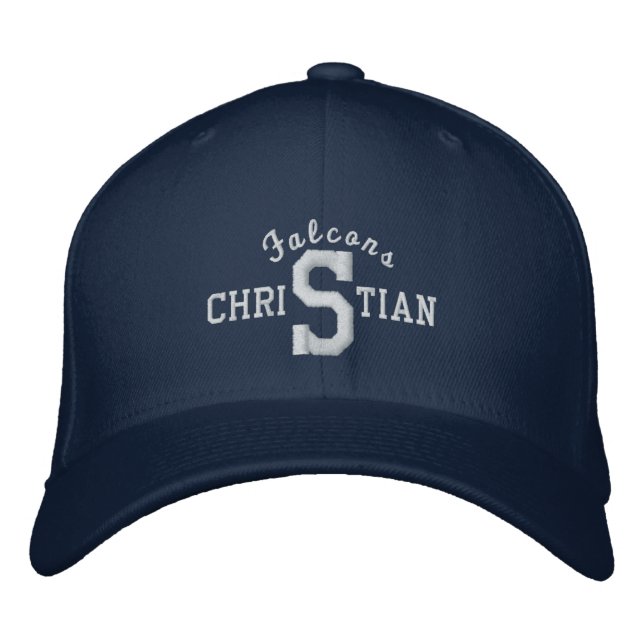 Schenectady Christian Falcons- Navy Embroidered Baseball Hat (Front)