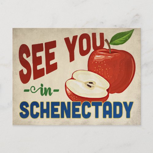 Schenectady New York Apple _ Vintage Travel Postcard