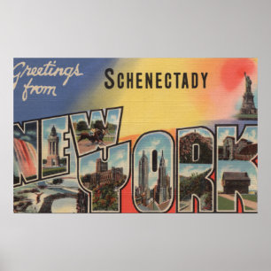 Schenectady, New York - Large Letter Scenes Poster