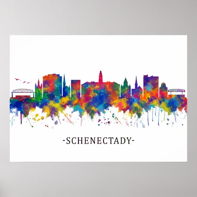 Schenectady New York Skyline Poster (Front)