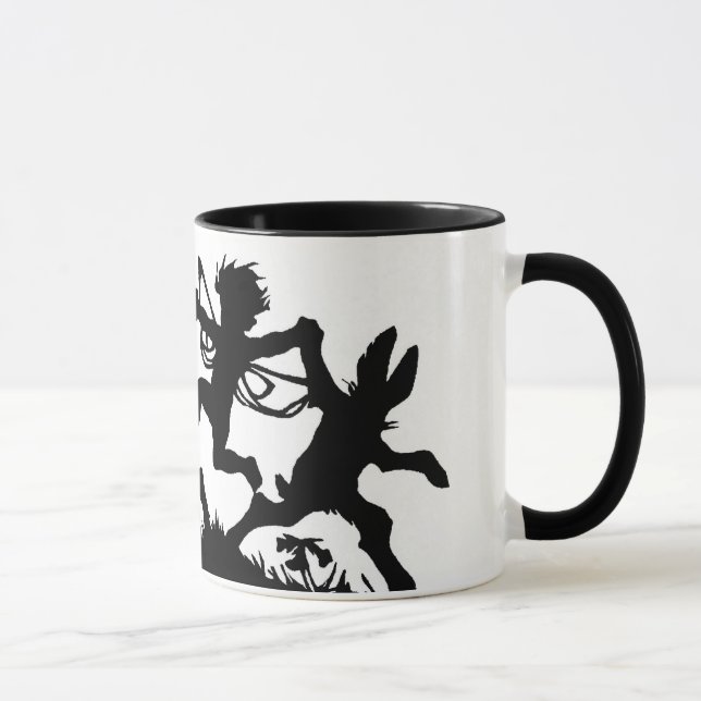 Scherenschnitte Antique PostCard Fairies Bunnies Mug (Right)
