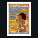 Scheveningen Poster<br><div class="desc">Vintage Art Deco travel poster for the Dutch North Sea beach resort Scheveningen,  "The Hague-on-Sea",  Holland.</div>