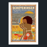 Scheveningen Poster<br><div class="desc">Vintage Art Deco travel poster for the Dutch North Sea beach resort Scheveningen,  "The Hague-on-Sea",  Holland.</div>