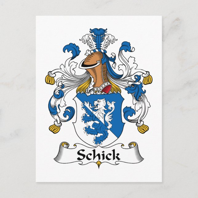 Schick Family Crest Postcard (Front)
