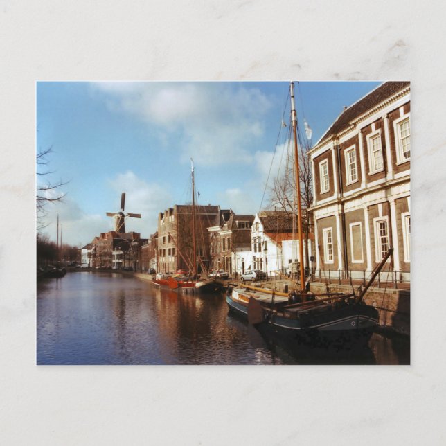 Schiedam, windmills and barges postcard (Front)