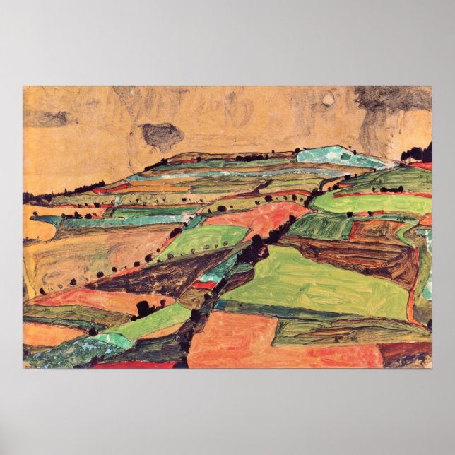 Schiele - Field Landscape 1910 Poster (Front)