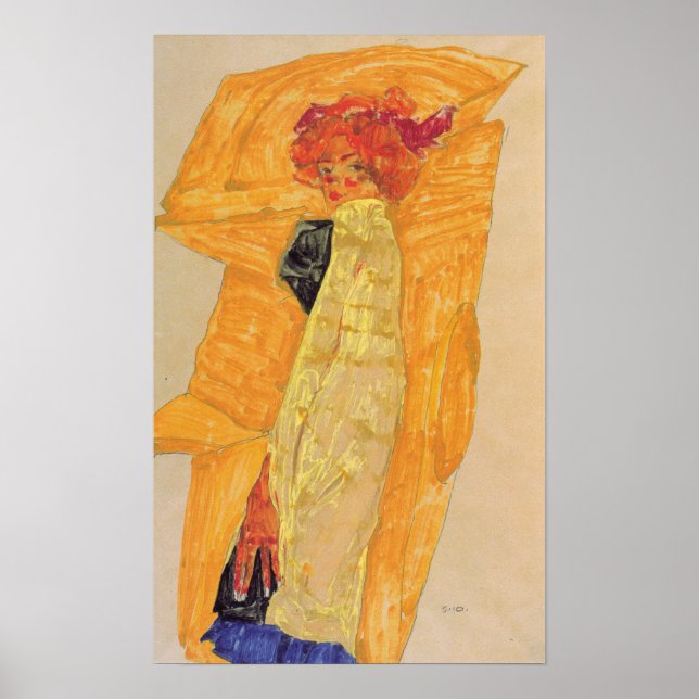 Schiele - Gerti In Front Of Ocher Drapery 1910 Poster (Front)